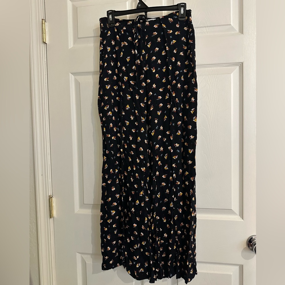 Billabong Black Floral Wide Leg Pants